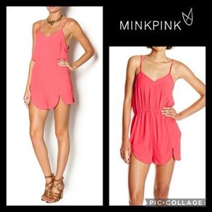 MINKPINK NWT Confessions Playsuit Sleeveless Romper in Coral Size Small